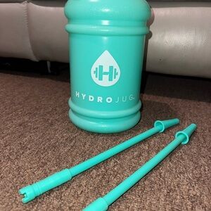 HydroJug Teal Water Bottle with Matching Straws